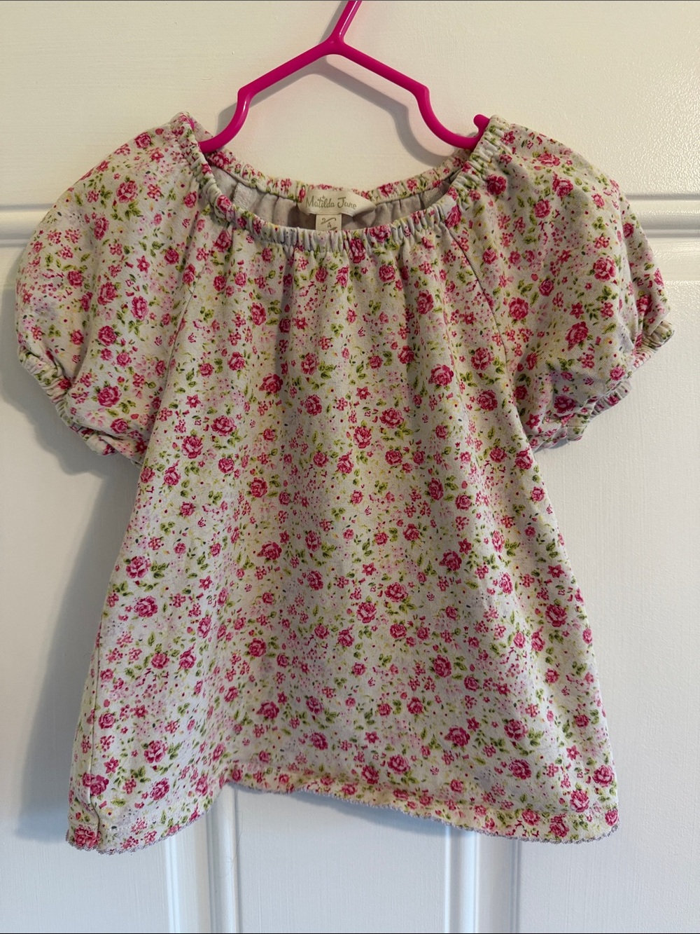 Matilda Jane Pink & Green Floral Puff-Sleeve Top (4)